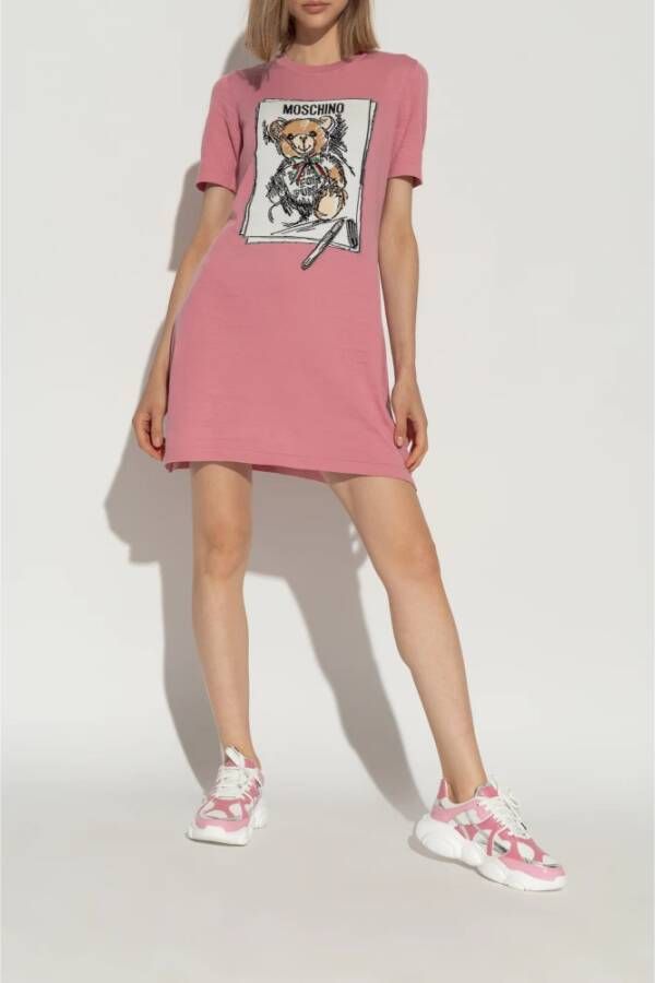 Moschino Sportschoenen met logo Pink Dames