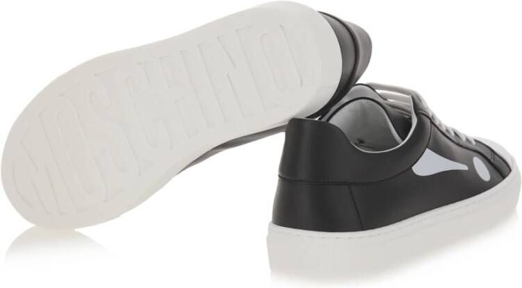 Moschino Symbool Sneakers Zwart Wit Contrast Black Dames