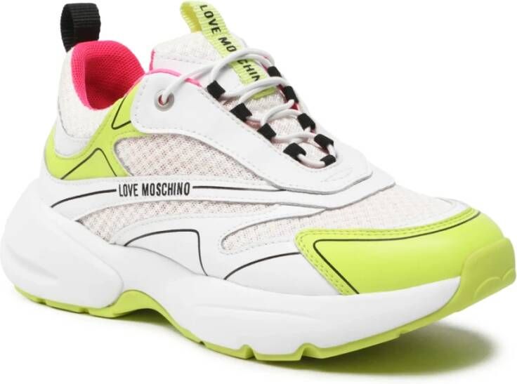 Moschino Wit Gele Sporty Mix Sneakers Multicolor Dames