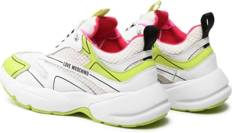 Moschino Wit Gele Sporty Mix Sneakers Multicolor Dames
