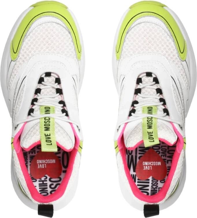 Moschino Wit Gele Sporty Mix Sneakers Multicolor Dames