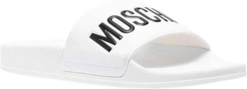 Moschino Witte Ergonomische Zwembadsandalen met Logo Detail Wit Heren