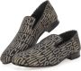 Moschino Zwart Goud Logo Lurex Loafers - Thumbnail 2