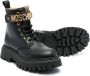 Moschino Zwarte leren logo enkellaarzen Black Dames - Thumbnail 2