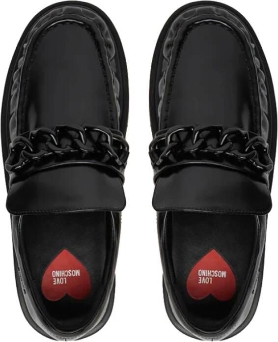Moschino Zwarte Leren Elegante Dames Sandalen Black Dames