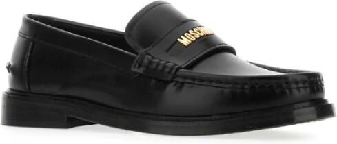 Moschino Zwarte leren loafers