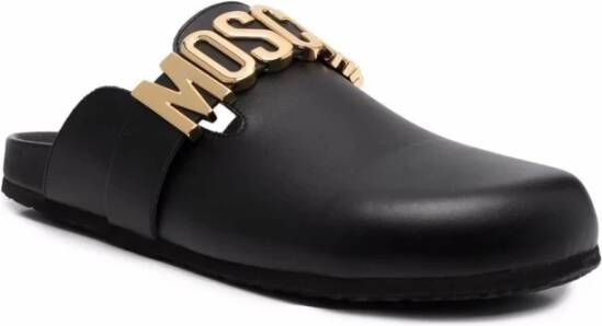 Moschino Zwarte platte schoenen Black Heren