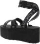 Moschino Zwarte Ribbon Plateau Sandaal Black Dames - Thumbnail 4