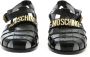 Moschino Zwarte rubberen strandsandalen met gouden logo - Thumbnail 2