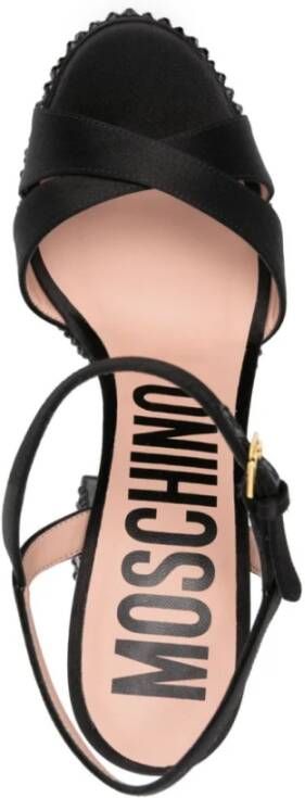 Moschino Zwarte Sandalen met Kristallen Versiering Black Dames