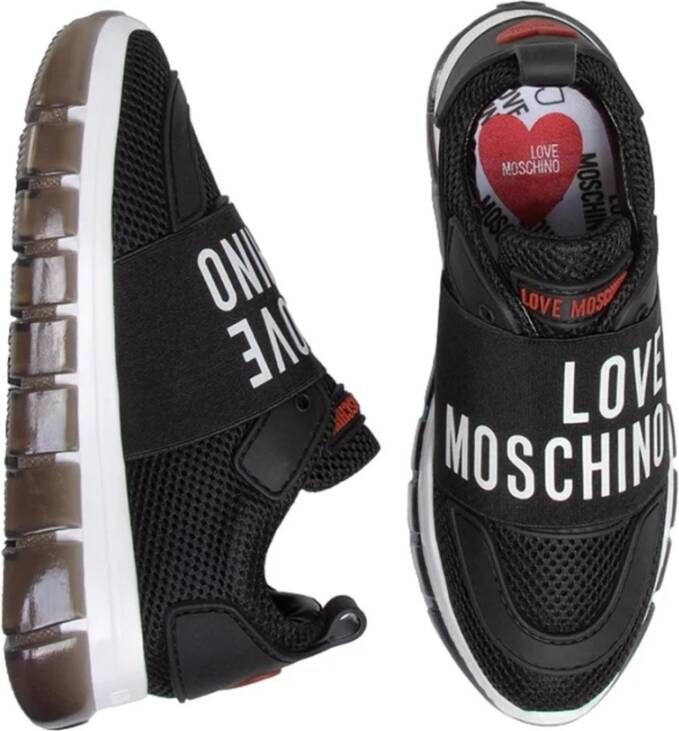 Moschino Zwarte Sportieve Textiel Dames Sneakers Black Dames