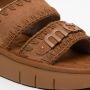 Mou Bruin Leren Plateau Sandalen Haakdetails Brown Dames - Thumbnail 5