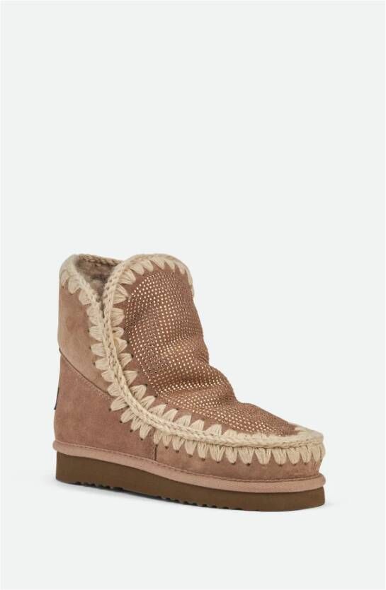 Mou Bruine Eskimo Sneakers met Strass Detail Brown Dames