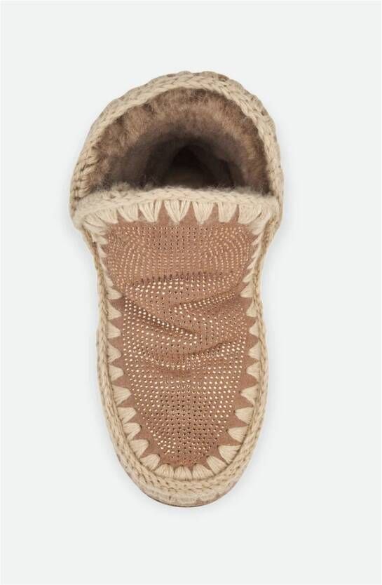 Mou Bruine Eskimo Sneakers met Strass Detail Brown Dames