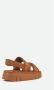 Mou Bruin Leren Plateau Sandalen Haakdetails Brown Dames - Thumbnail 11