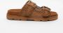 Mou Bruine Leren Sandalen met Verstelbare Banden Brown Dames - Thumbnail 3