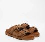 Mou Bruine Leren Sandalen met Verstelbare Banden Brown Dames - Thumbnail 4