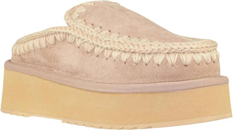 Mou Bruine Plateau Klomp Sandalen Brown Dames