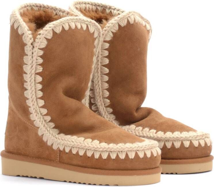 Mou Bruine Schapenvacht Gehaakte Boot Eskimo 24 Brown Dames