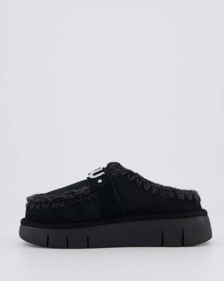 Mou Dames Bounce Klomp in Zwart Black Dames