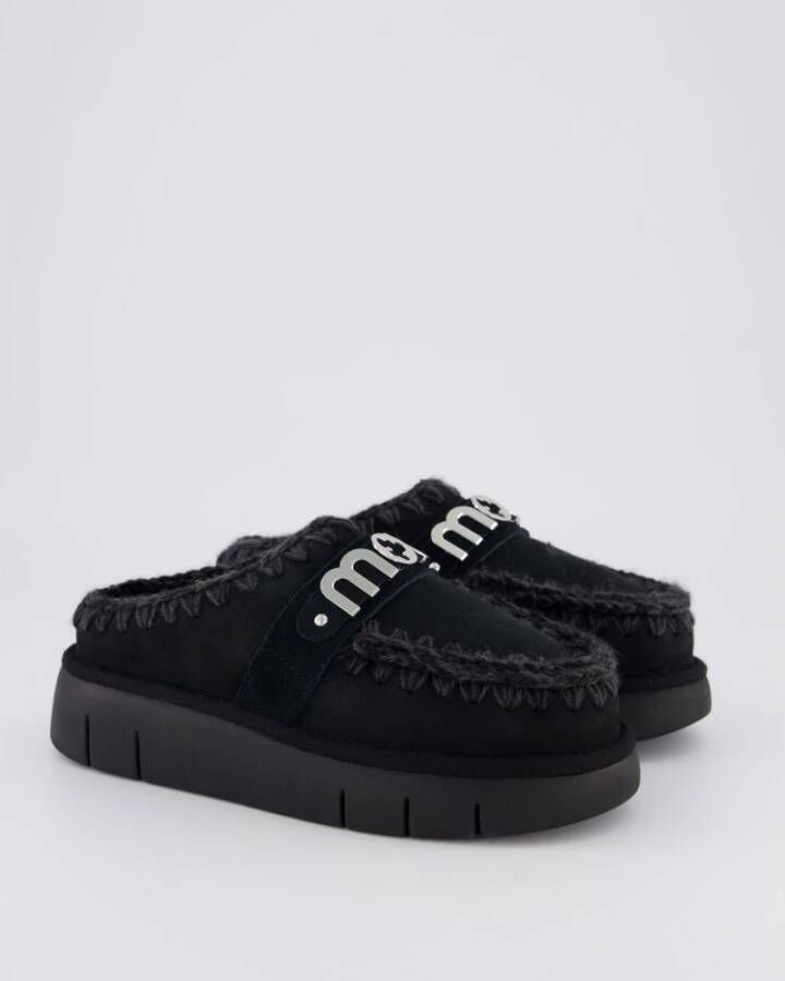 Mou Dames Bounce Klomp in Zwart Black Dames