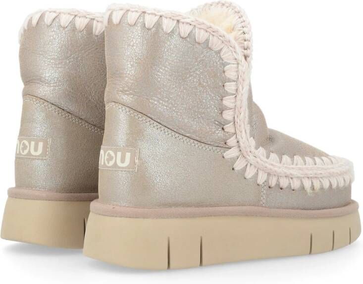 Mou Eskimo Bounce Leren Laars Steen Metallic Gray Dames