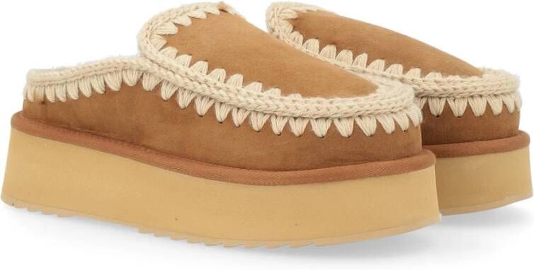 Mou Eskimo Platform Clog Brown Dames