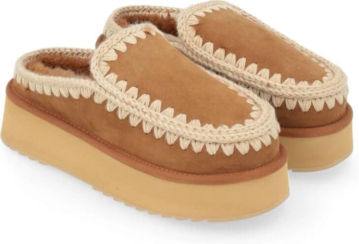 Mou Eskimo Platform Clog Brown Dames