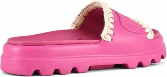 Mou EVA Slide Sandaal Fuchsia Gehaakt Pink Dames