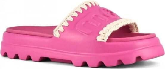 Mou EVA Slide Sandaal Fuchsia Gehaakt Pink Dames