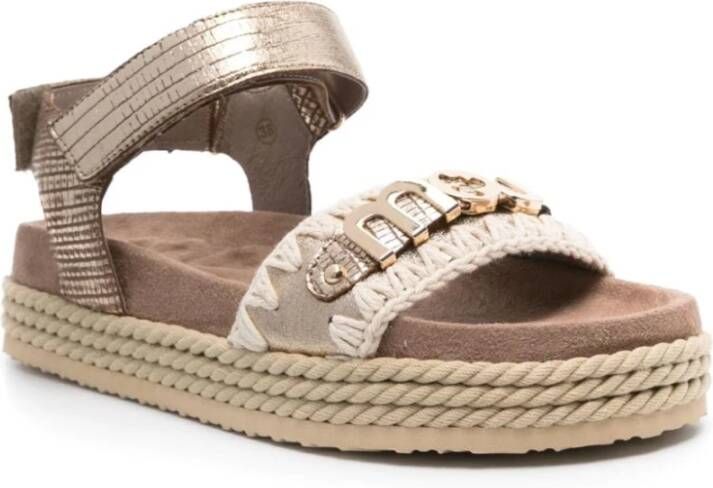 Mou Flat Sandals Beige Dames