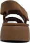 Mou Bruin Leren Plateau Sandalen Haakdetails Brown Dames - Thumbnail 12