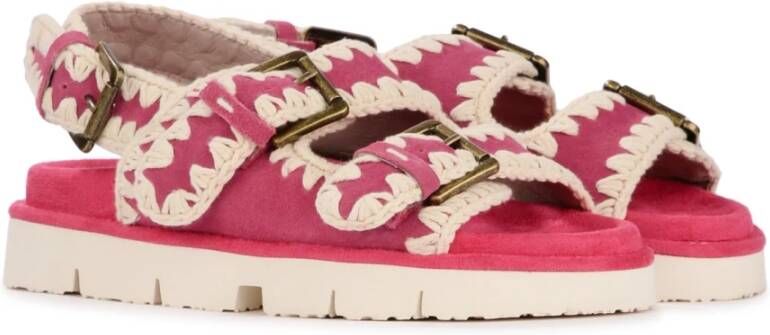 Mou Fuchsia Suede Bio Buckle Sandal