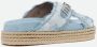 Mou Geweven Slippers met Rafelige Denim - Thumbnail 2