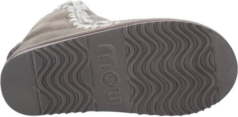 Mou Grijze Glitter Logo Enkellaarzen Gray Dames