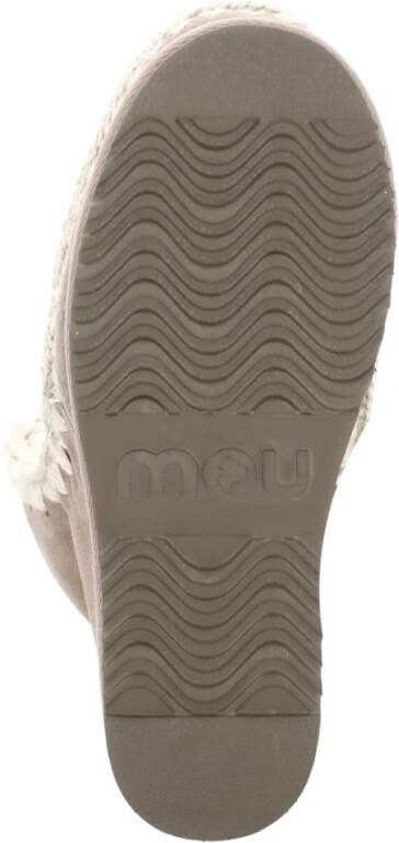 Mou Grijze Shearling Laarzen met Wolstiksels Gray Dames