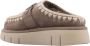 Mou Grijze Shearling Slip-On Platte Schoenen Gray Dames - Thumbnail 3