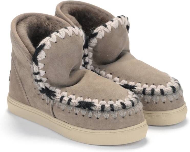 Mou Handgemaakte Mini Eskimo Sneaker Grijs Gray Dames