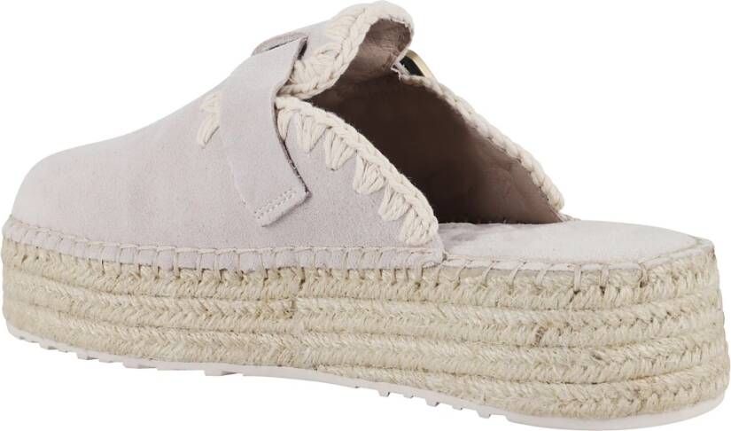 Mou Jute Klomp Suède Plateau Sandaal Gray Dames