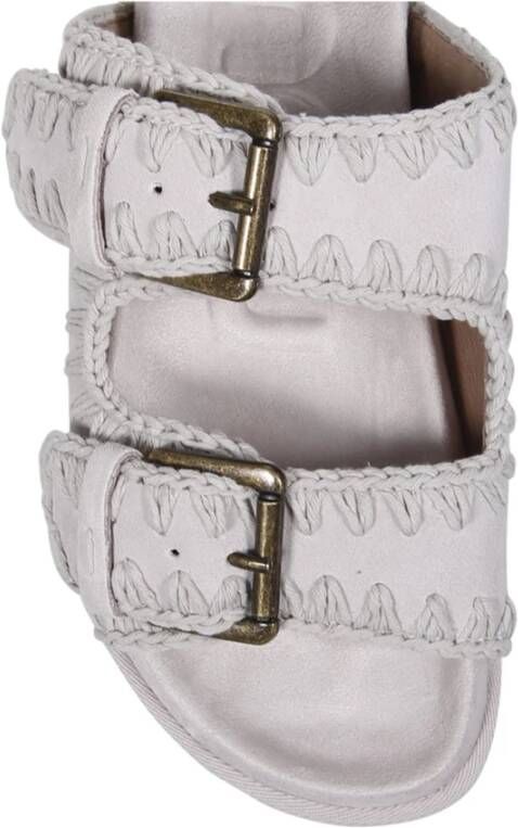 Mou Zwarte Bio Sandaal met Twee Gespen Black Dames