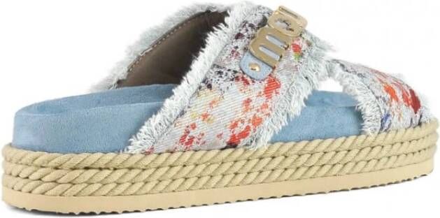 Mou Kruisende Touw Denim Sandalen Multicolor Dames