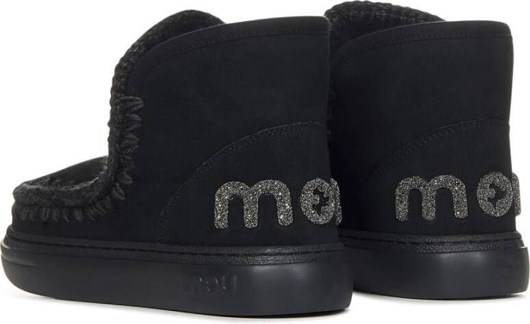 Mou Zwarte Slip-on Sneakers met Glitter Logo Zwart Dames