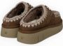 Mou Bruine Platte Instapklompen met Metalen Logo Brown Dames - Thumbnail 2