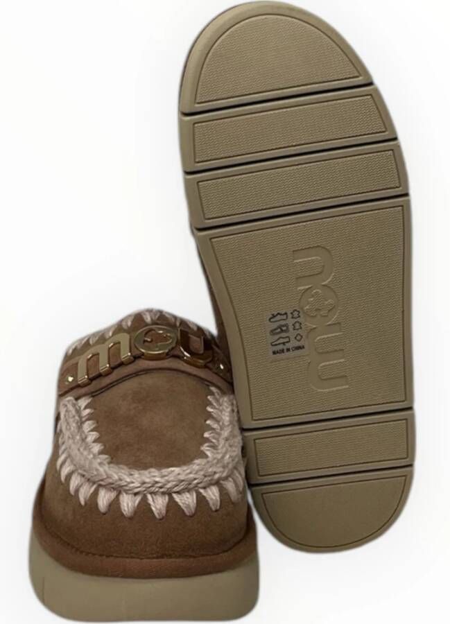 Mou Metalen Logo Bounce Clog Laarzen Brown Dames