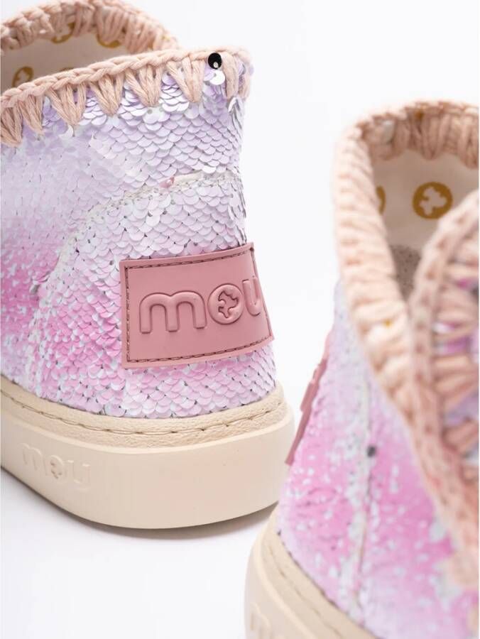 Mou Paillet Sneakers met Dégradé Stiksels Pink Dames