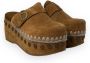 Mou 611001A Sabot Klomp Plain Vrouwen Brown Dames - Thumbnail 14