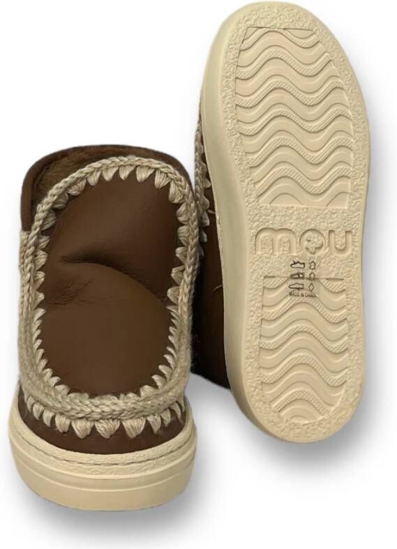Mou Stoere Eskimo Sneaker Enkellaarzen Brown Dames