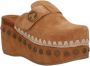 Mou 611001A Sabot Klomp Plain Vrouwen Brown Dames - Thumbnail 2
