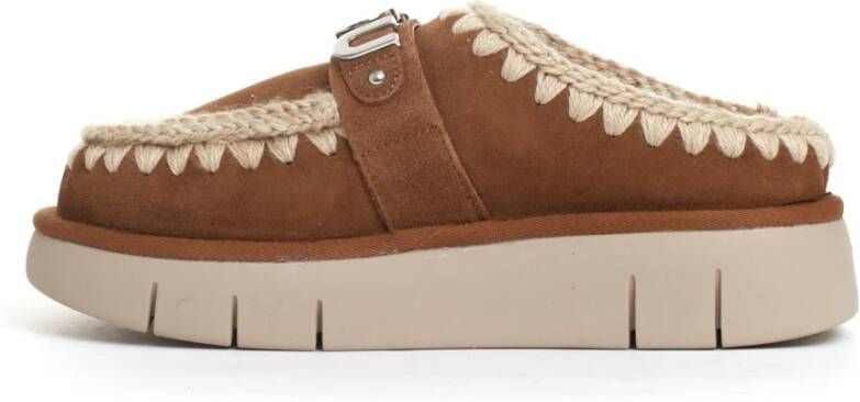 Mou Suède Leren Loafers met Metalen Logo