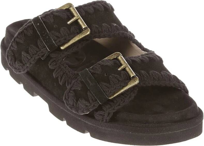 MOU Slippers Dames Low Bio Sandal 2buckles Monoch Maat: 37 Materiaal: Suède Kleur: Bruin - Foto 2